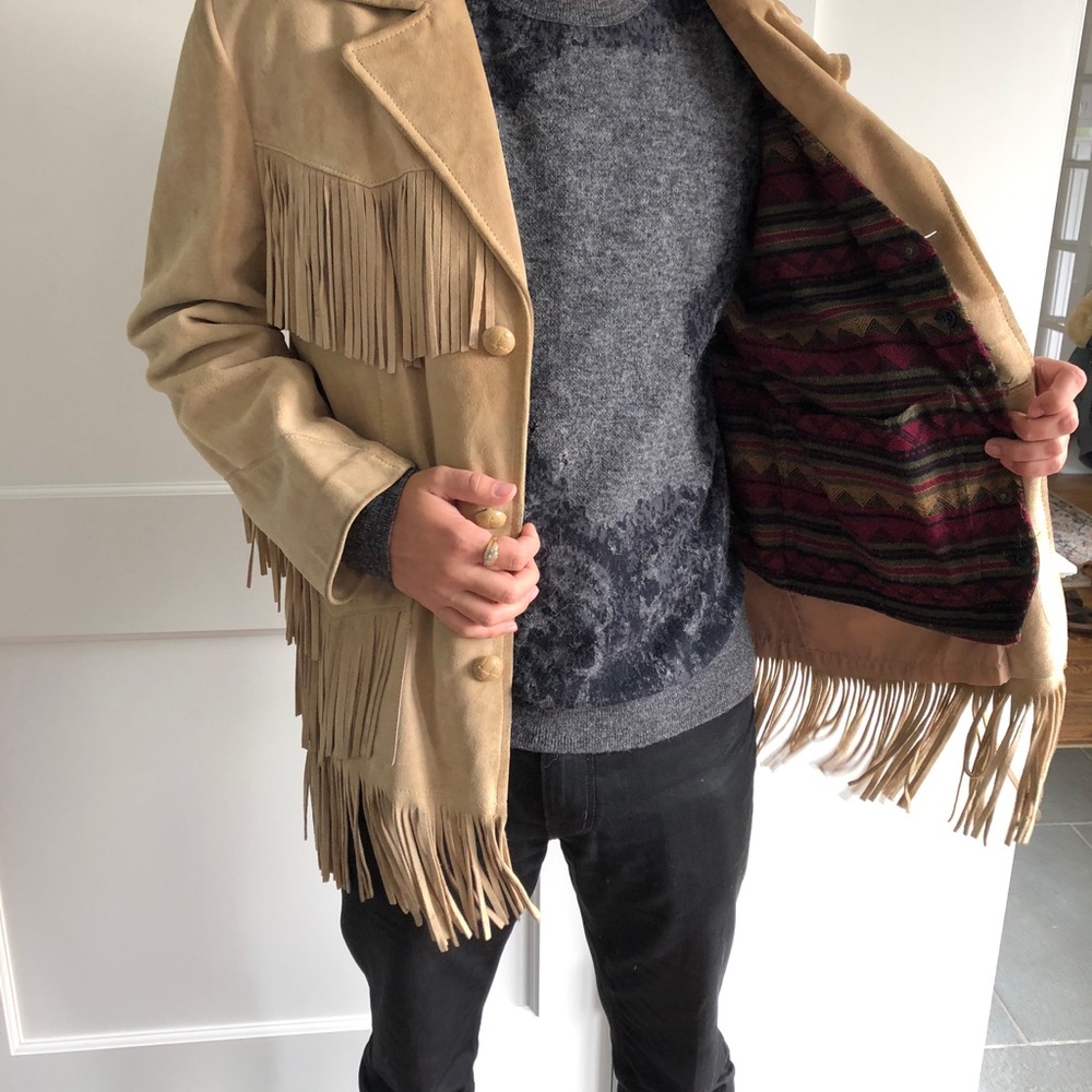 Vintage suede cowboy fringe jacket